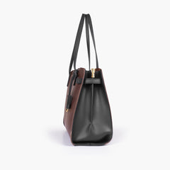 Dark brown with black robinson satchel bag