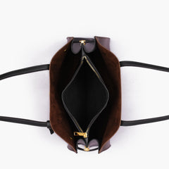 Dark brown with black robinson satchel bag