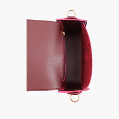 Burgundy saddle buckle bag