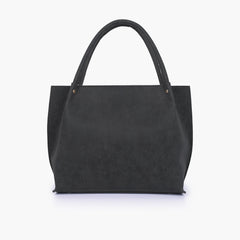 Black mocha suede tote bag