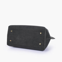 Black mocha suede tote bag