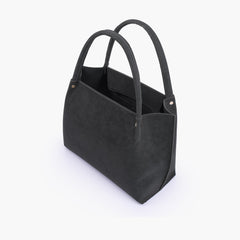Black mocha suede tote bag