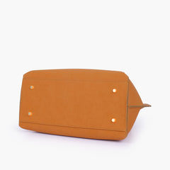 Mustard mocha suede tote bag