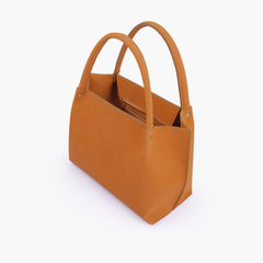 Mustard mocha suede tote bag