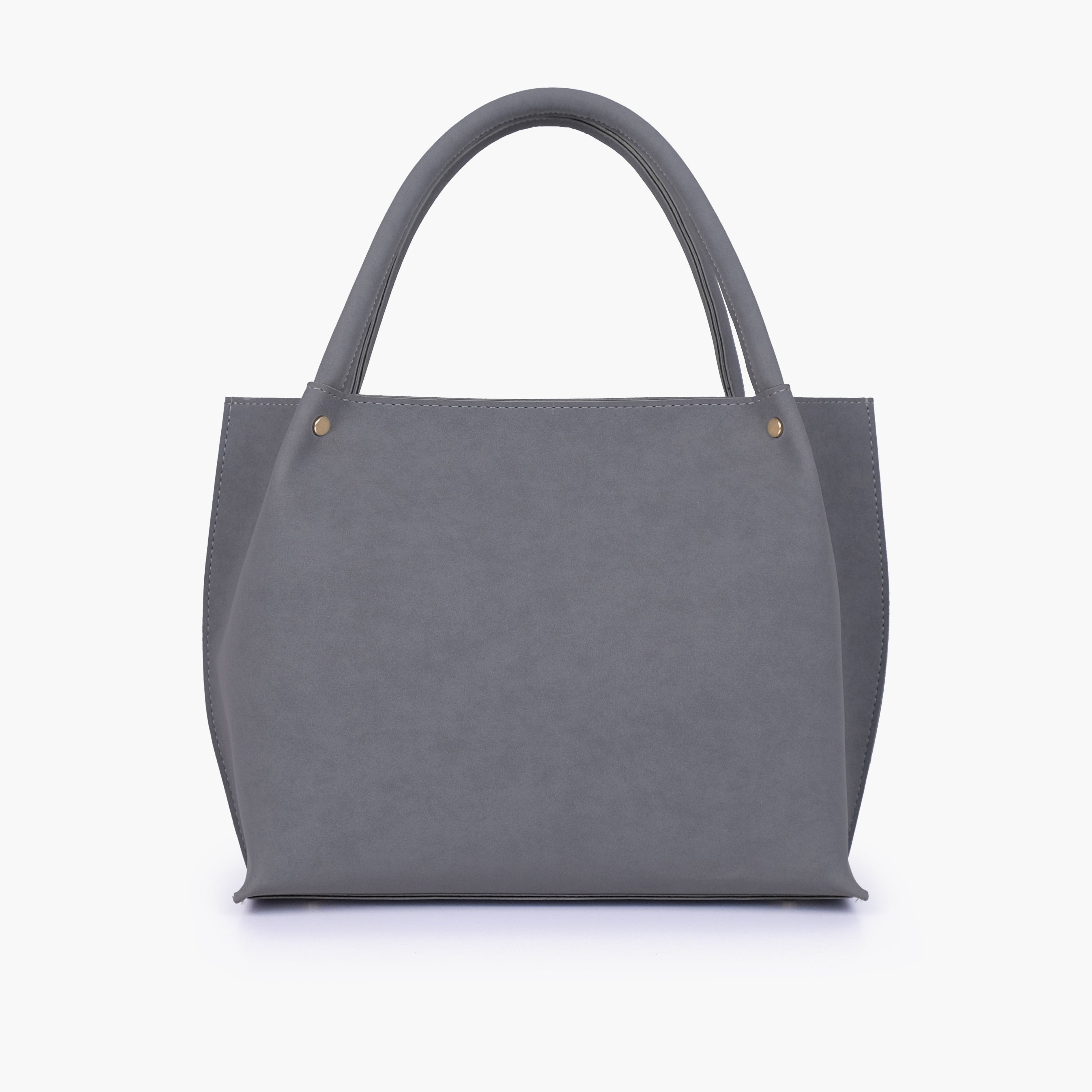 Grey mocha suede tote bag