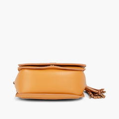 Mustard foldover saddle bag