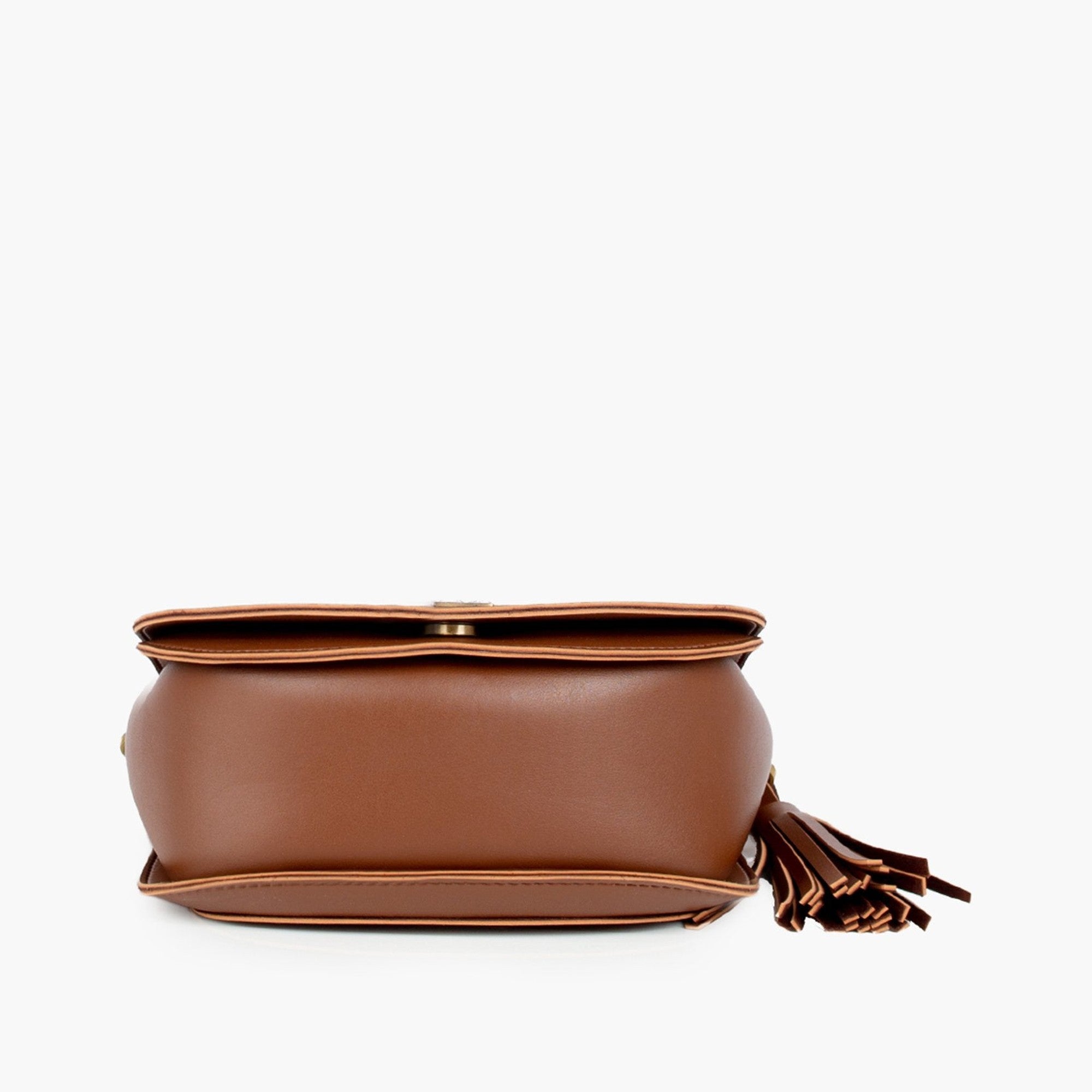 Brown foldover saddle bag