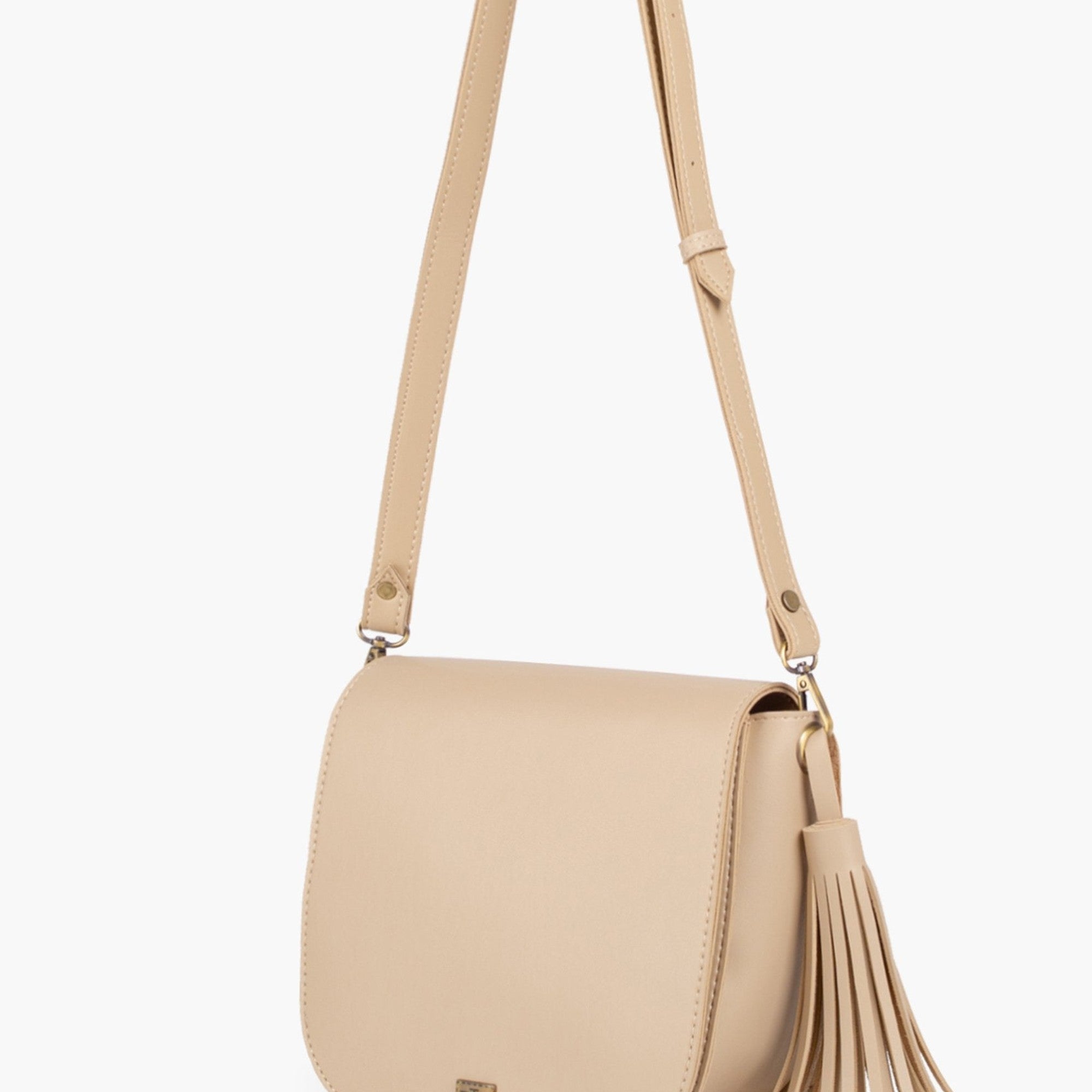 Off-white foldover saddle bag