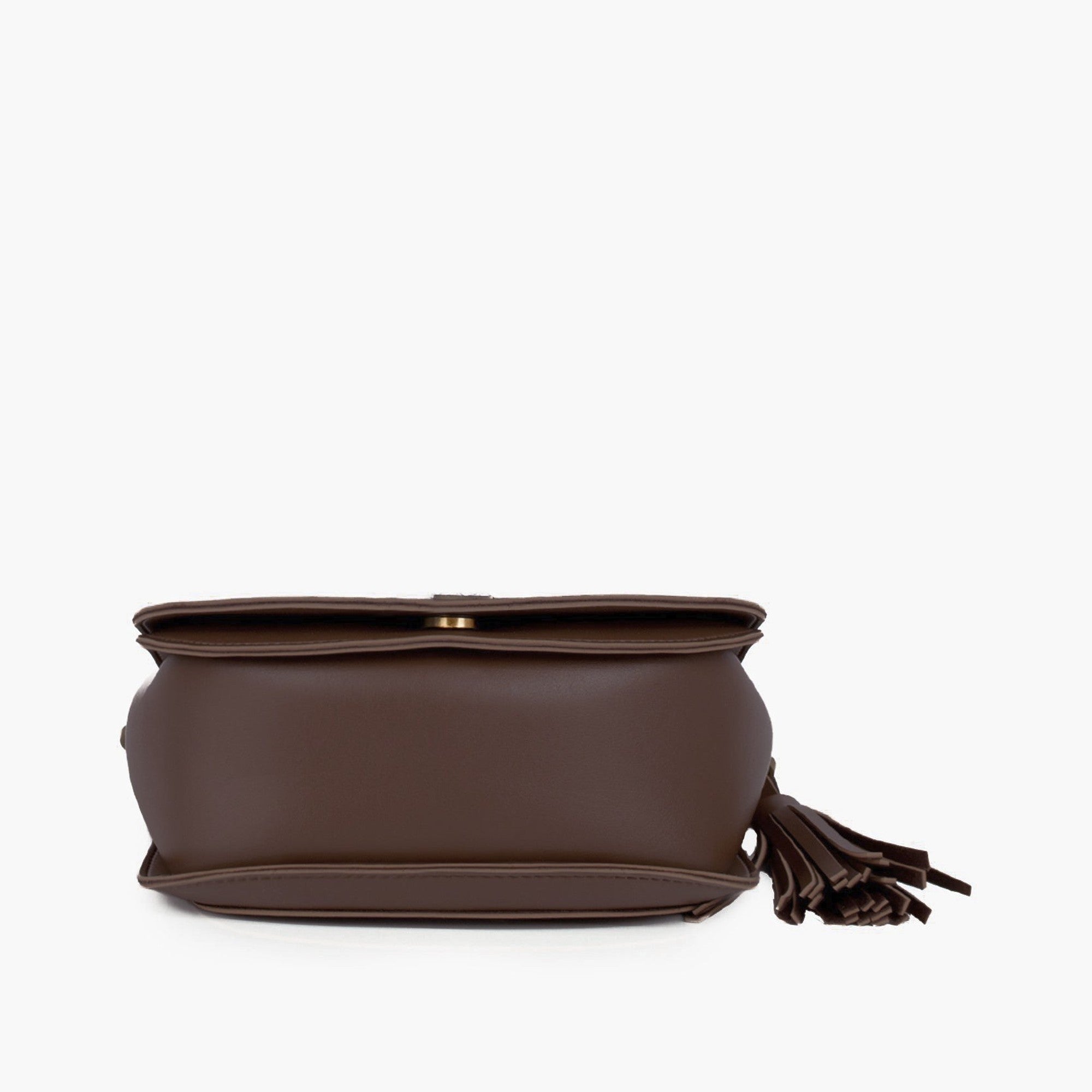 Dark brown foldover saddle bag