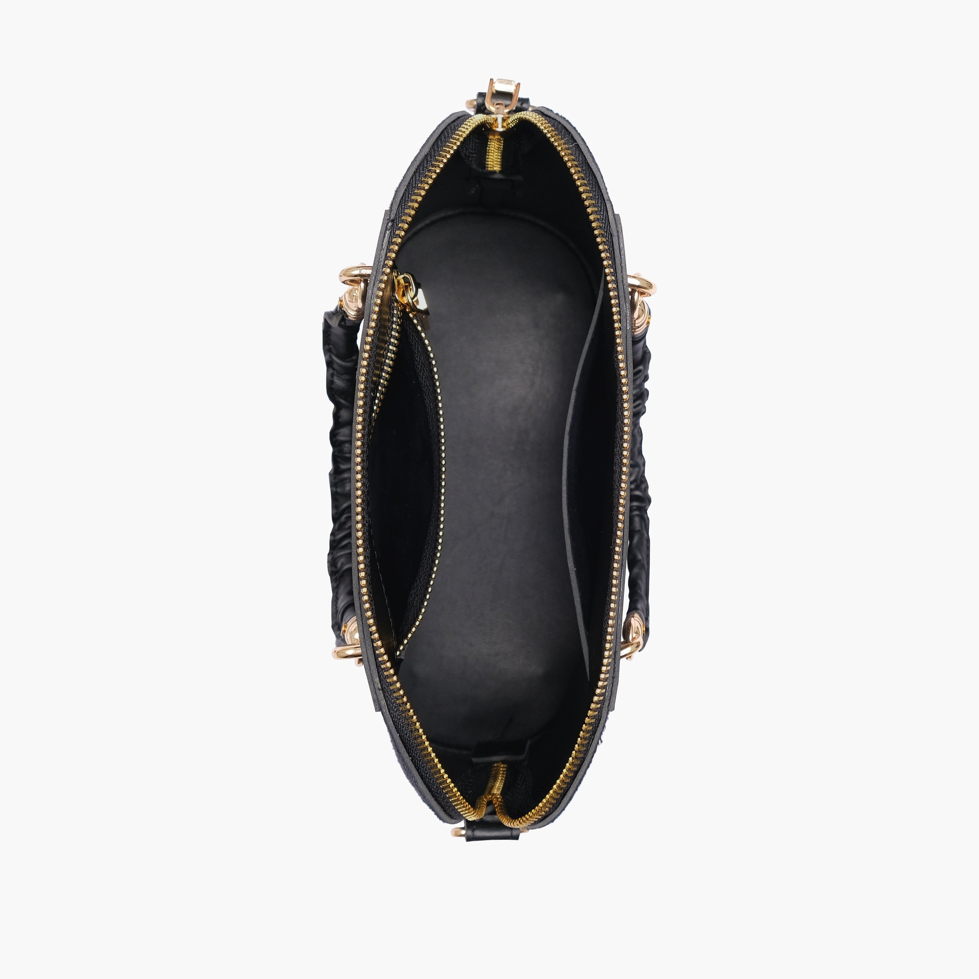 Black suede small evening bag