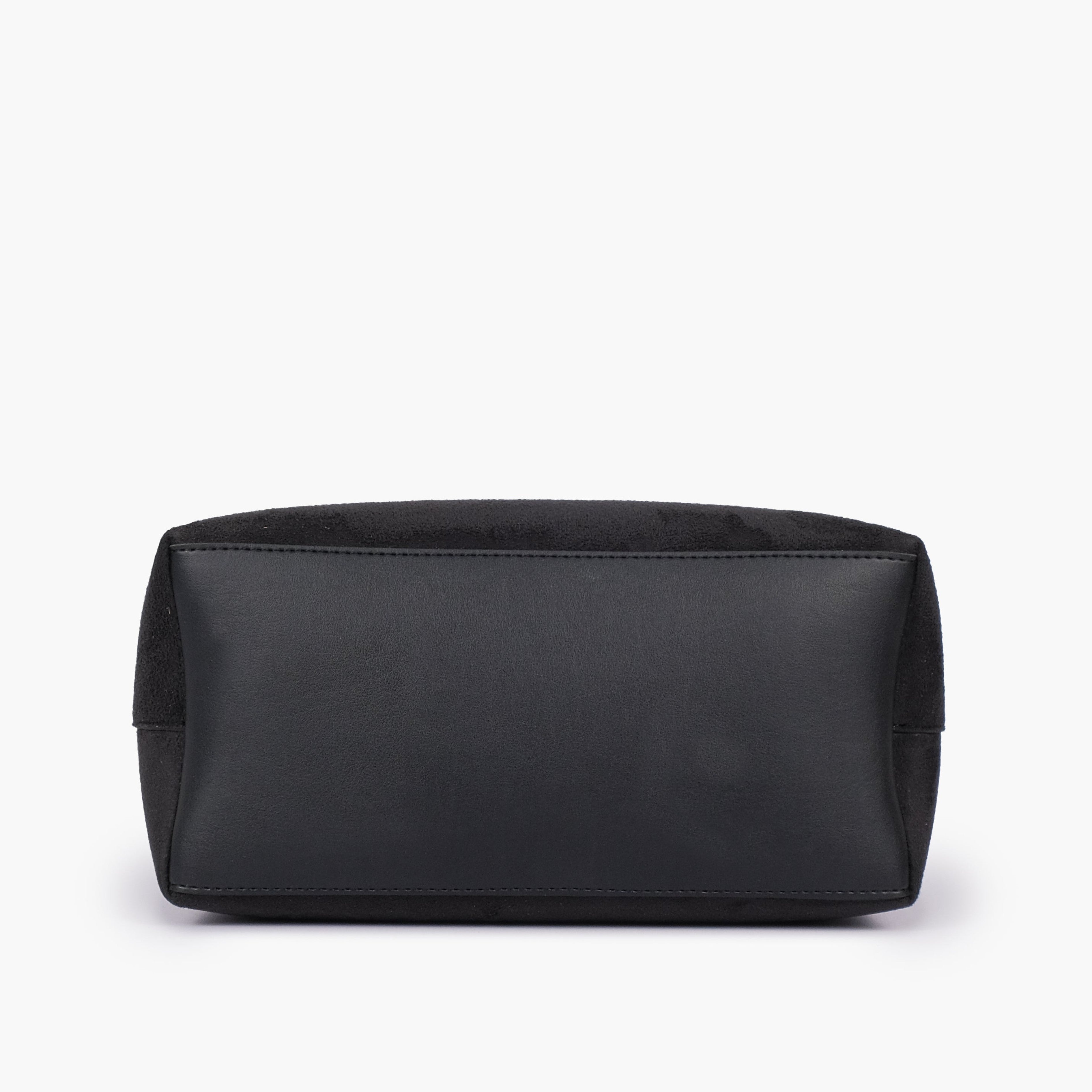 Black suede small satchel bag