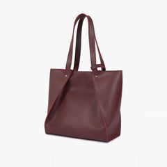 Burgundy shopping tote bag