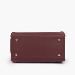 Burgundy shopping tote bag