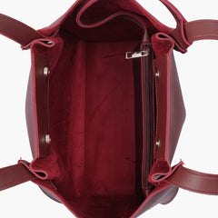 Burgundy shopping tote bag