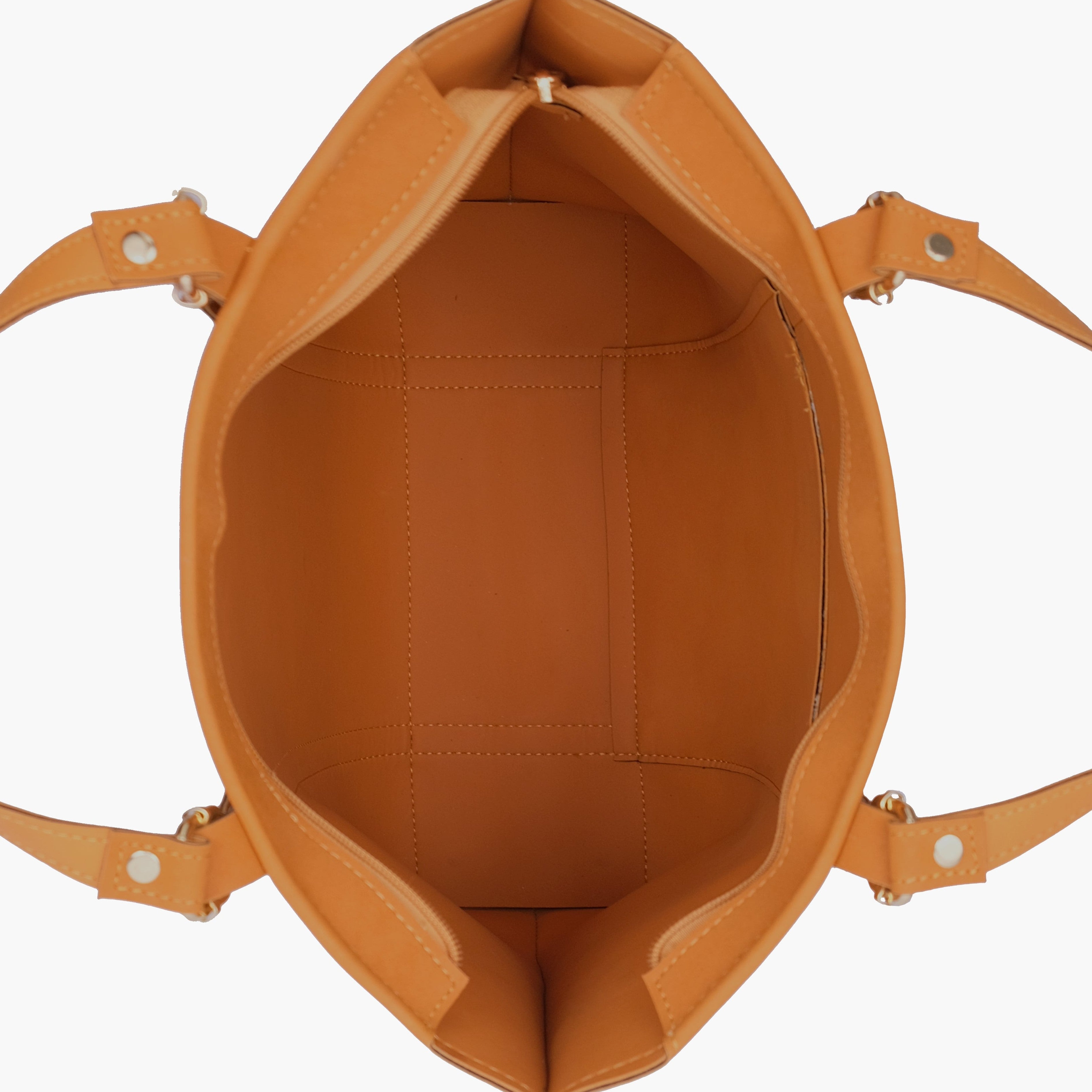 Mustard mocha suede double-handle tote