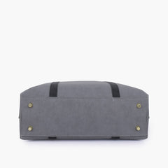 Grey and black mocha suede double-handle tote