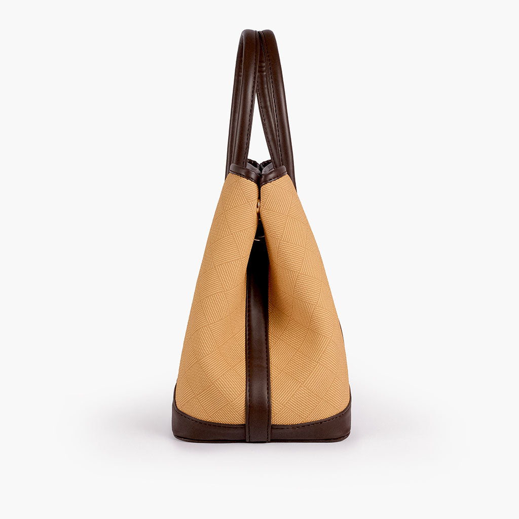 Beige cane tote