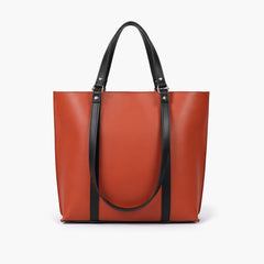 Rust and black double-handle tote bag