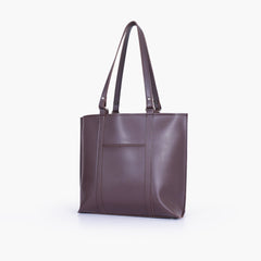 Dark brown double-handle tote bag