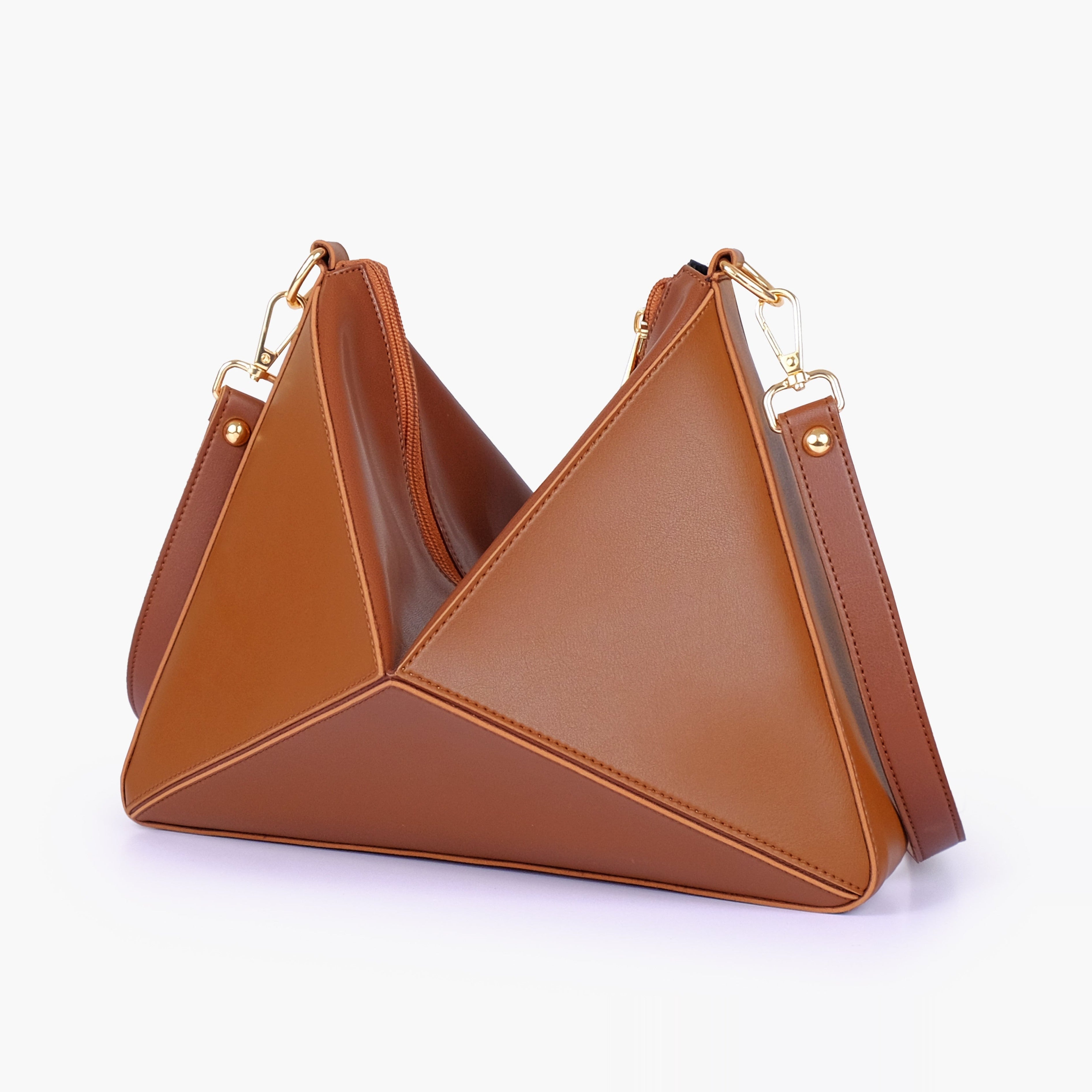 Brown triangle flex bag