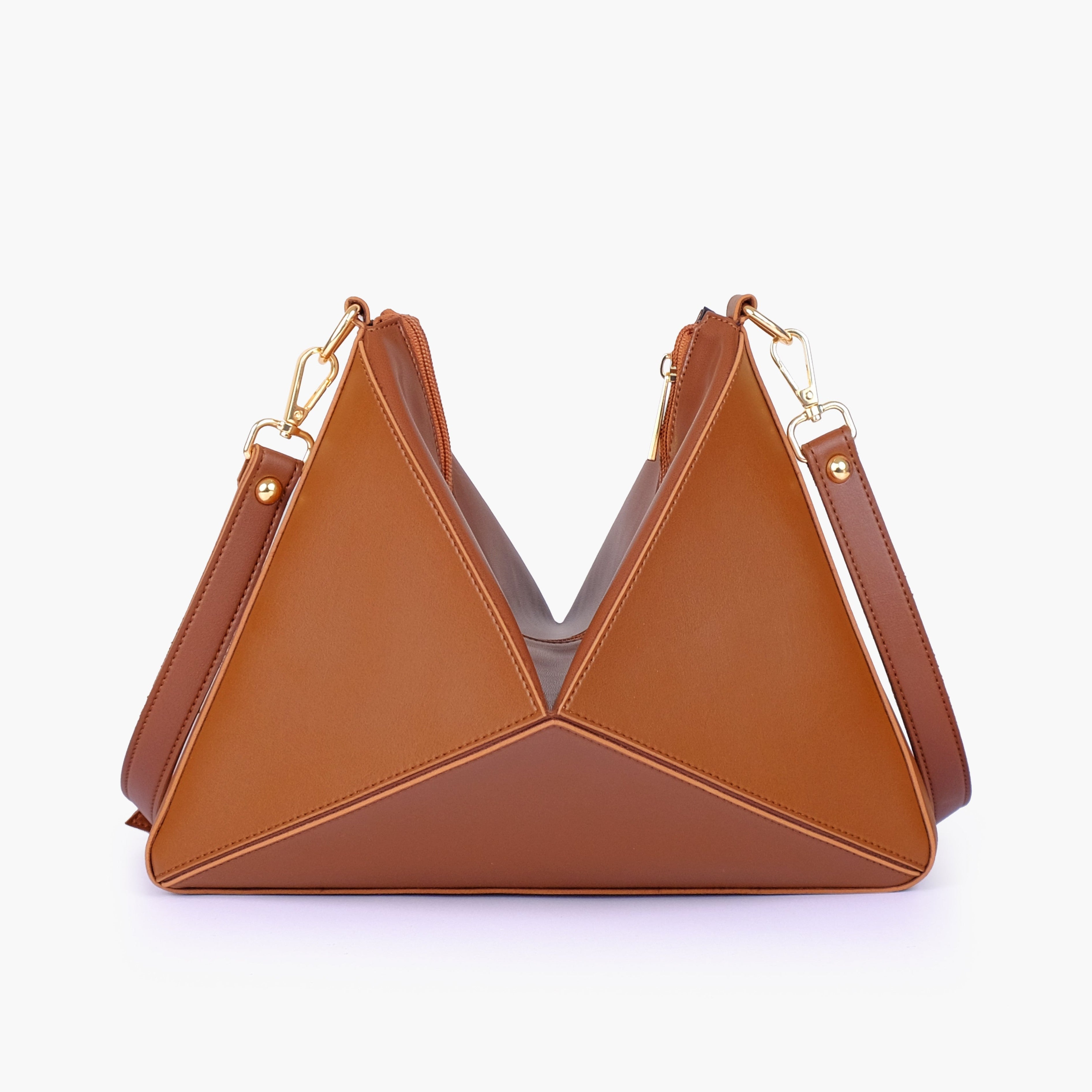 Brown triangle flex bag