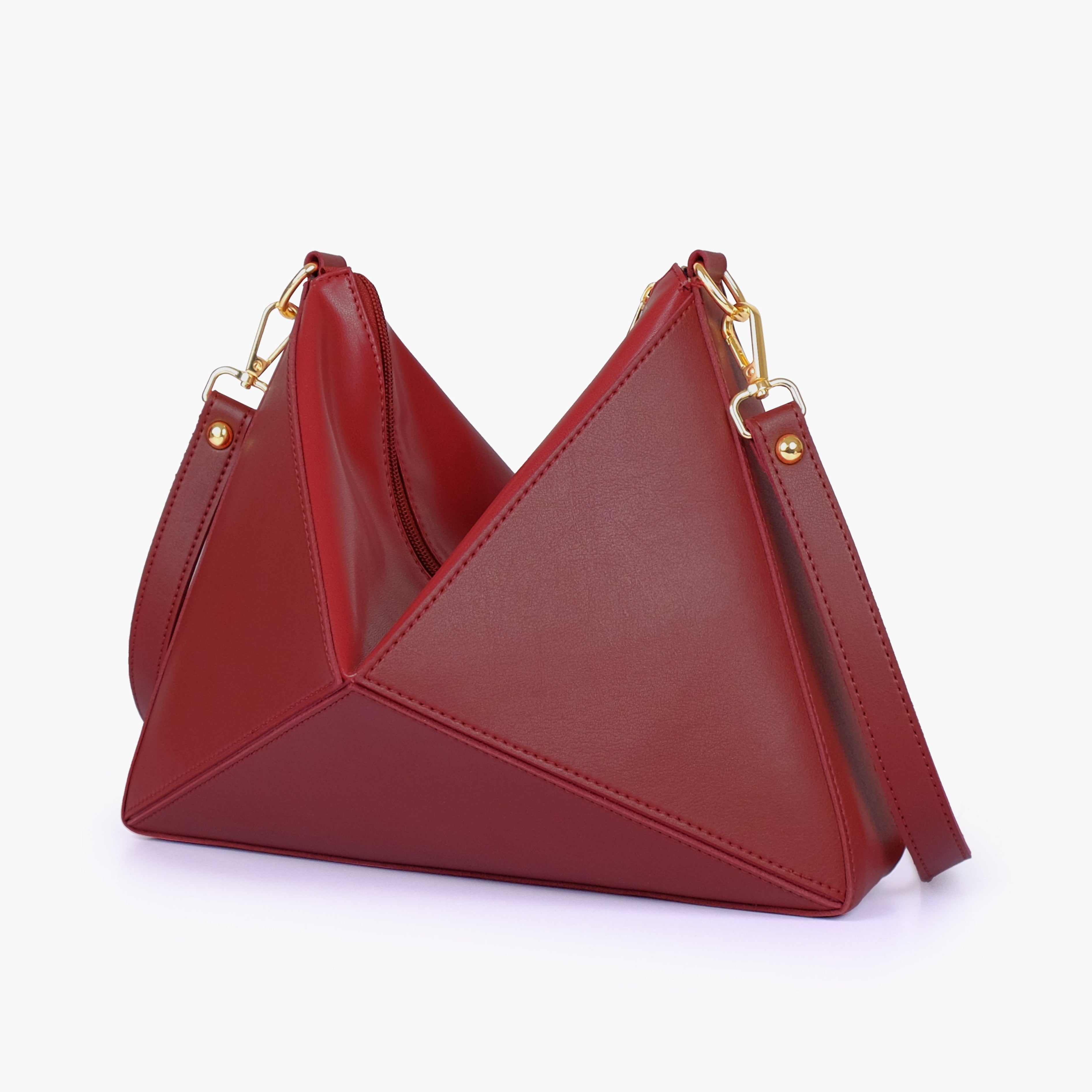 Maroon triangle flex bag