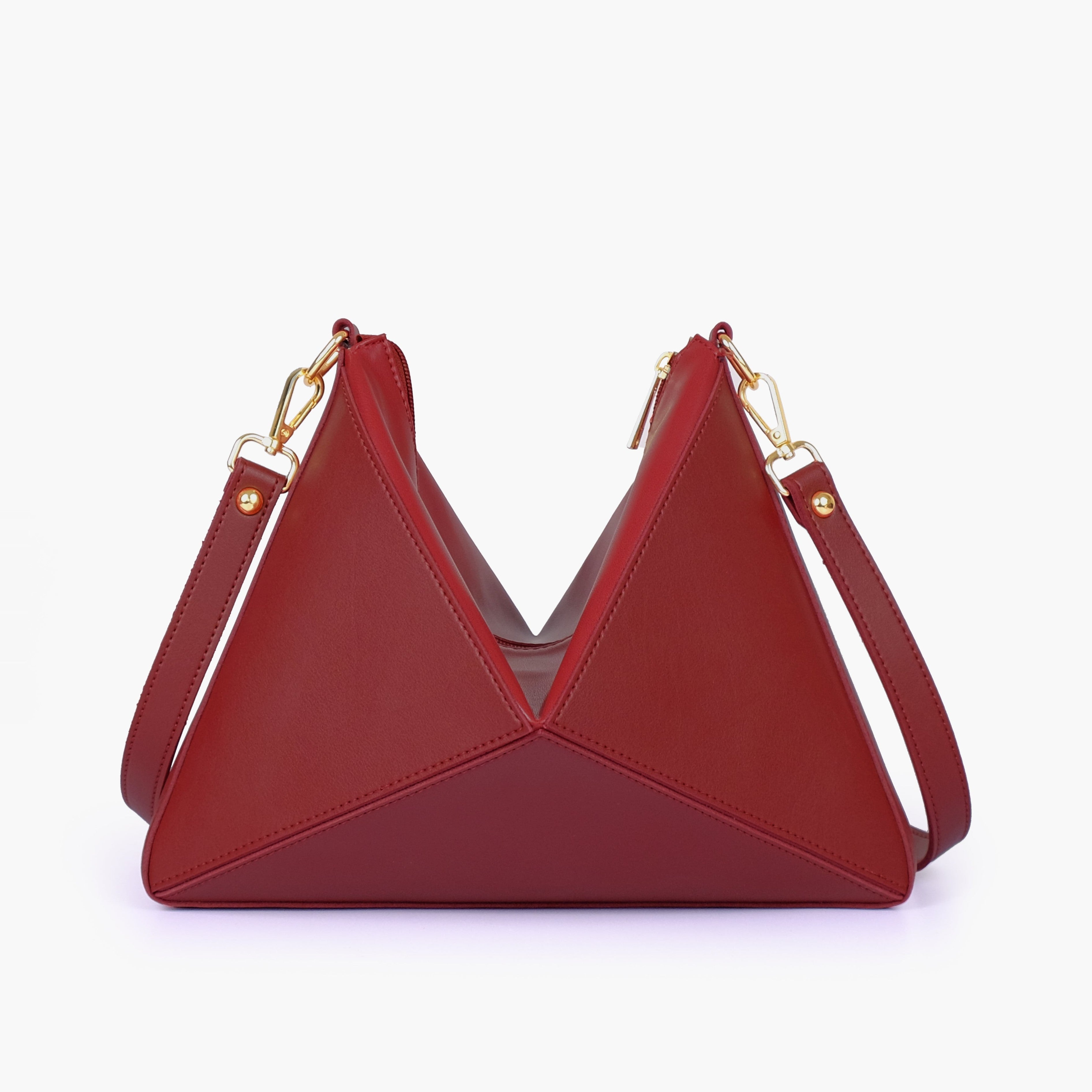 Maroon triangle flex bag