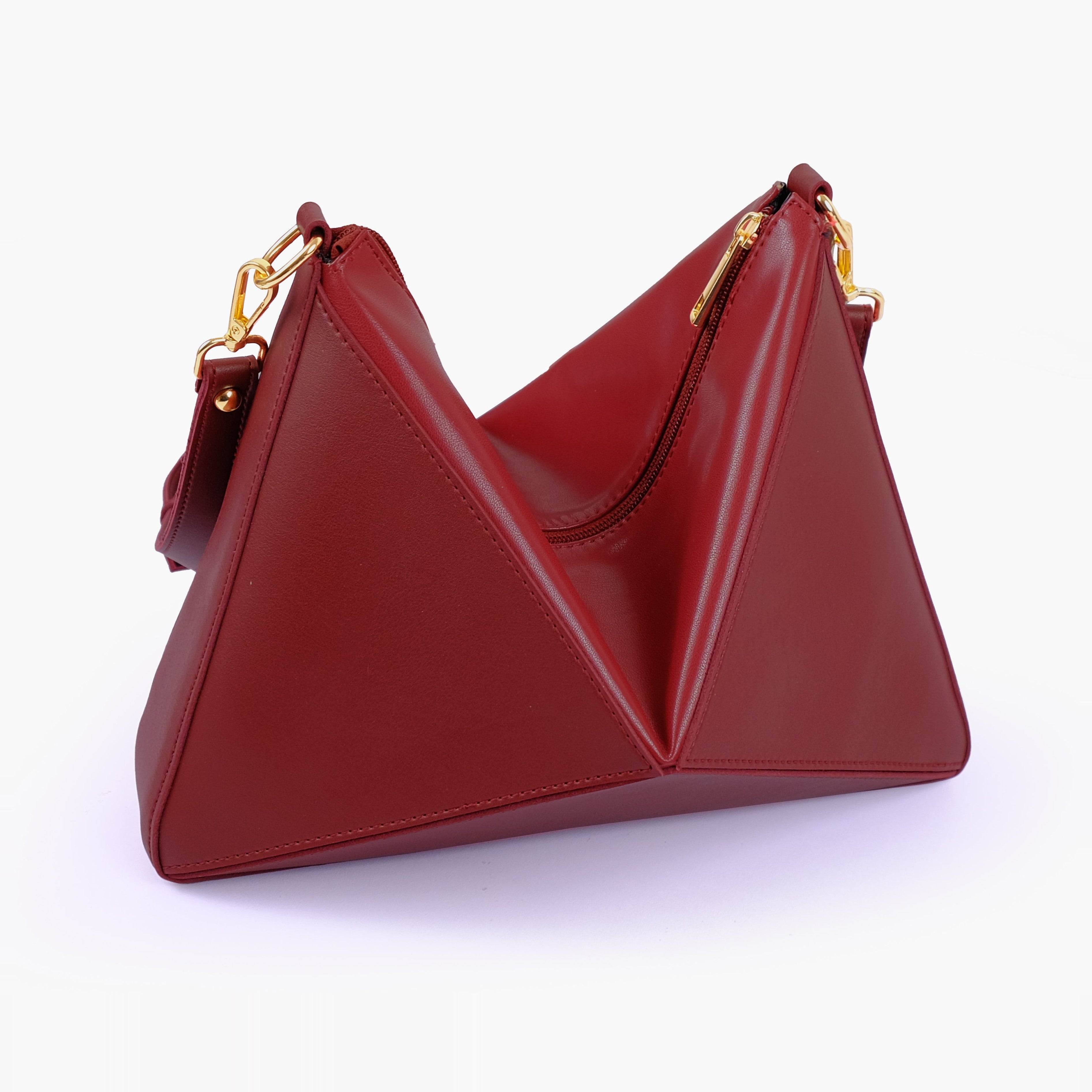 Maroon triangle flex bag