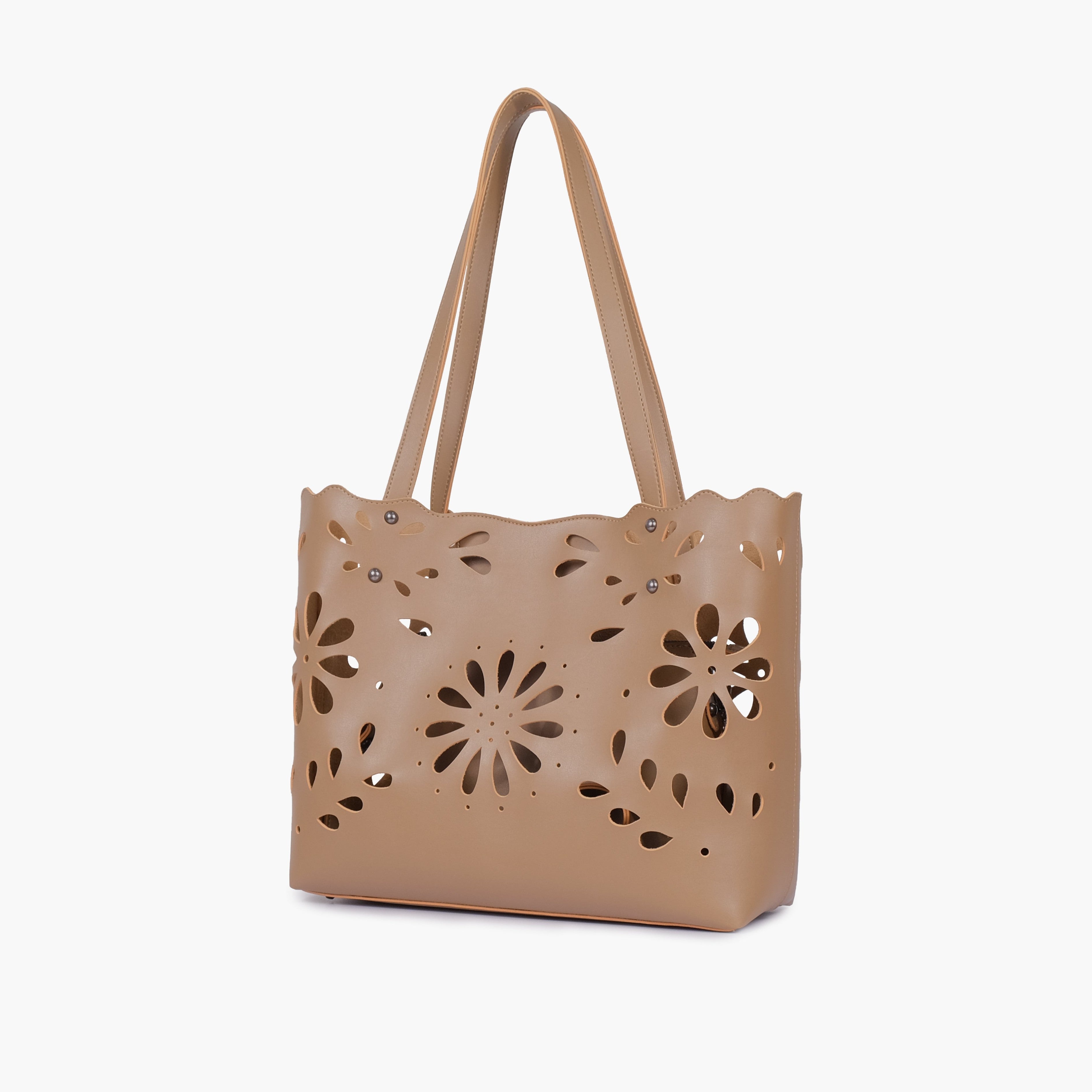 Coffee two-piece floral tote
