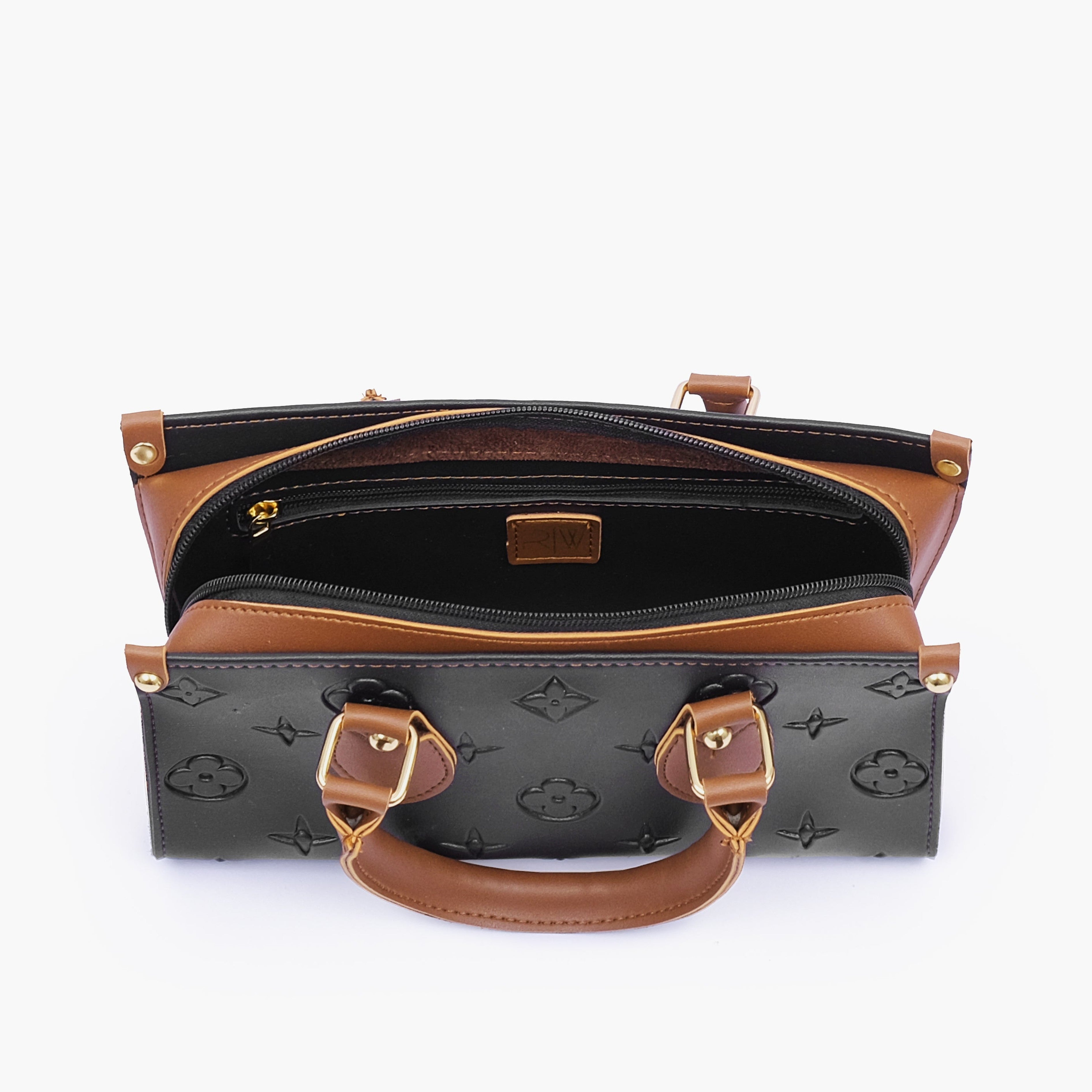 Black and brown on-the-go mini bag
