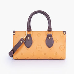 Mustard and dark brown on-the-go mini bag