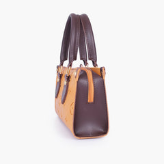 Mustard and dark brown on-the-go mini bag