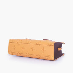 Mustard and dark brown on-the-go mini bag