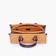 Mustard and dark brown on-the-go mini bag