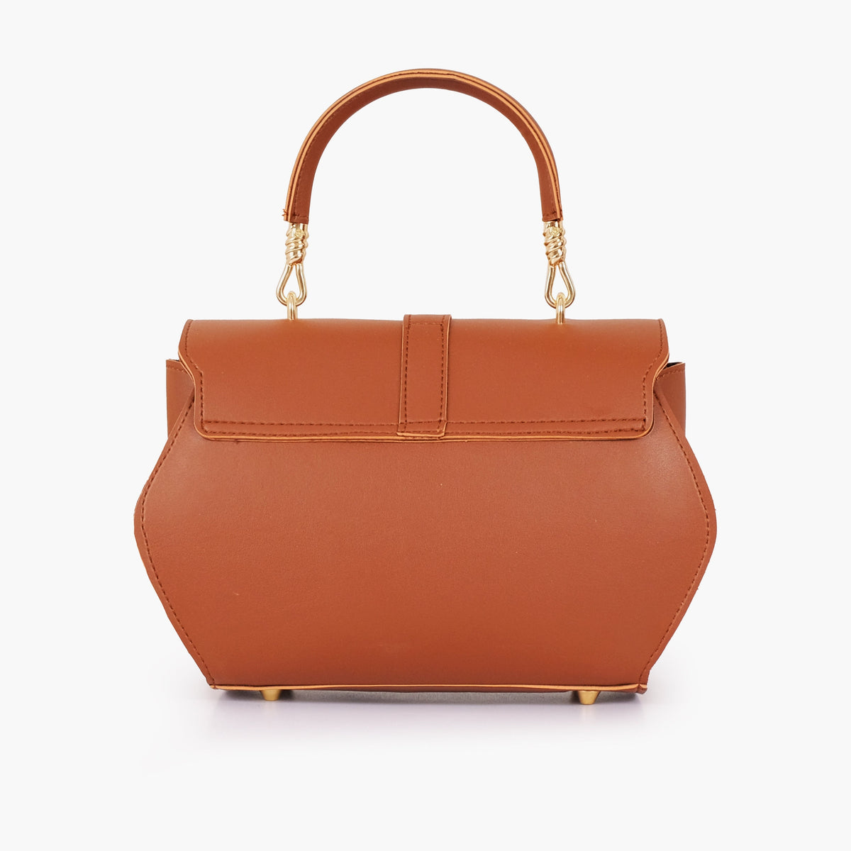 Brown top-handle hexagon bag