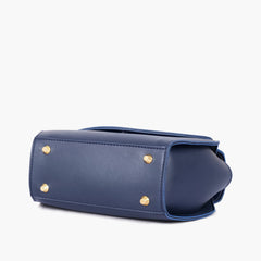 Blue top-handle hexagon bag