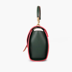 Army green top-handle hexagon bag