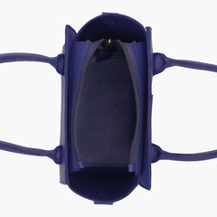 Dark blue top-handle mini handbag