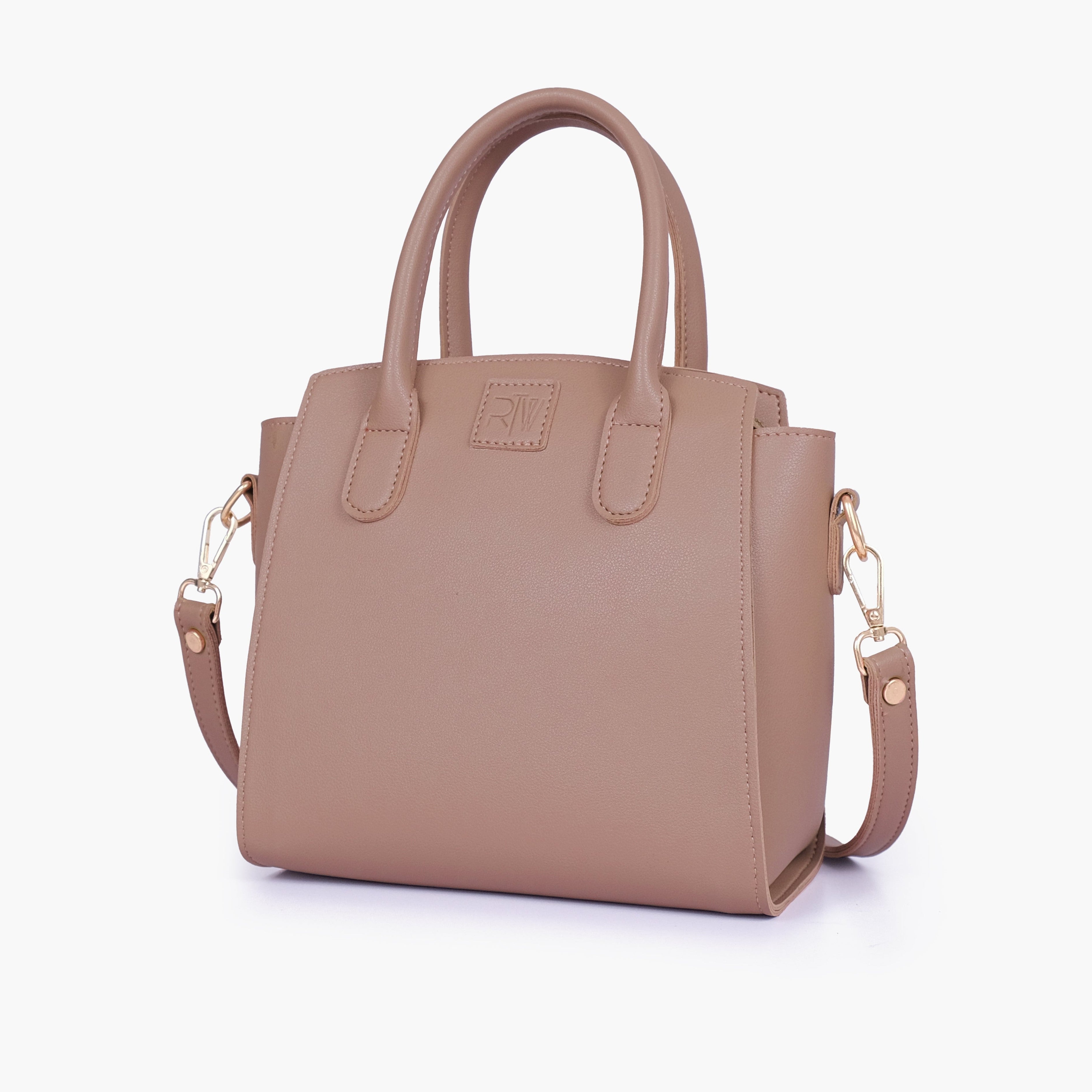 Brown top-handle mini handbag