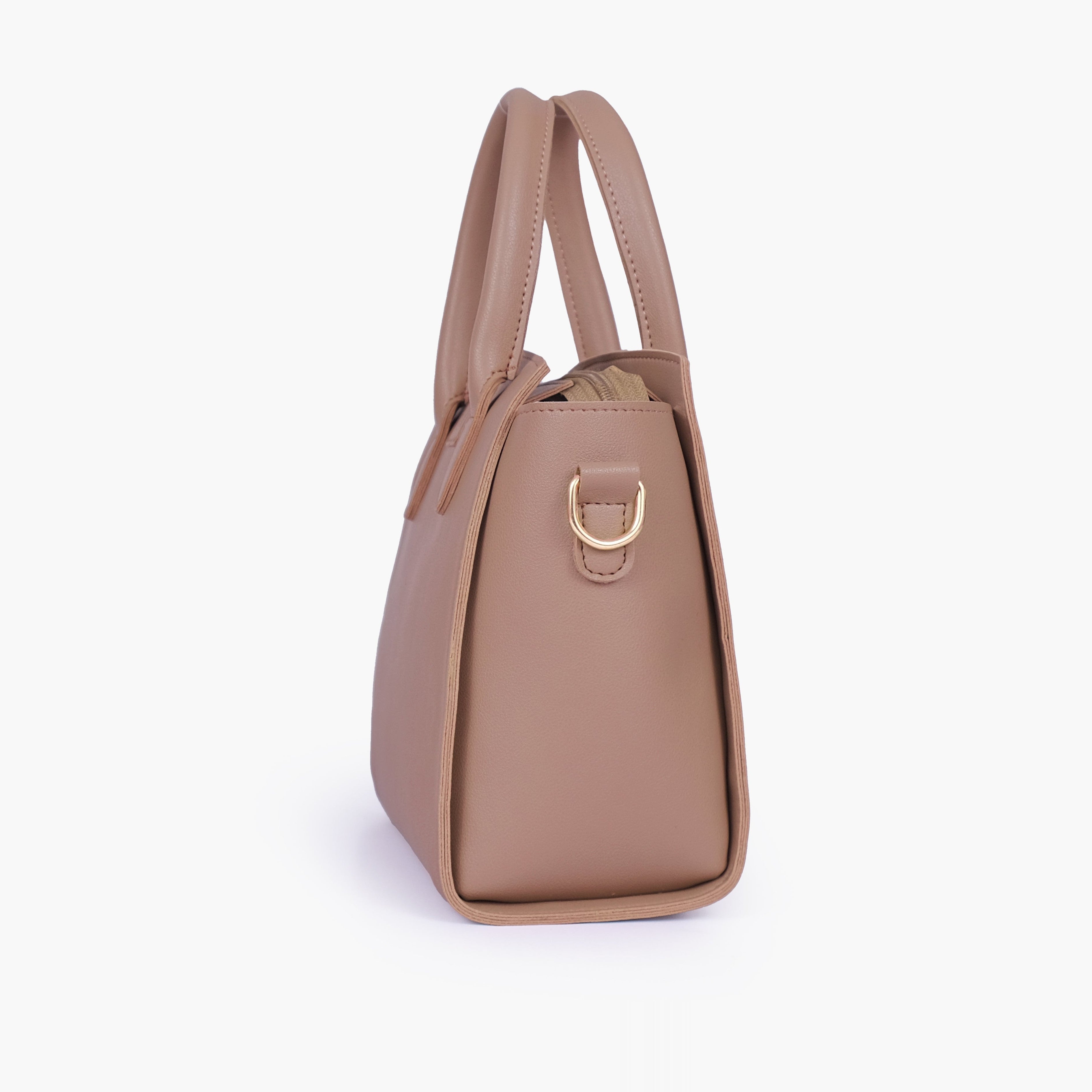 Brown top-handle mini handbag