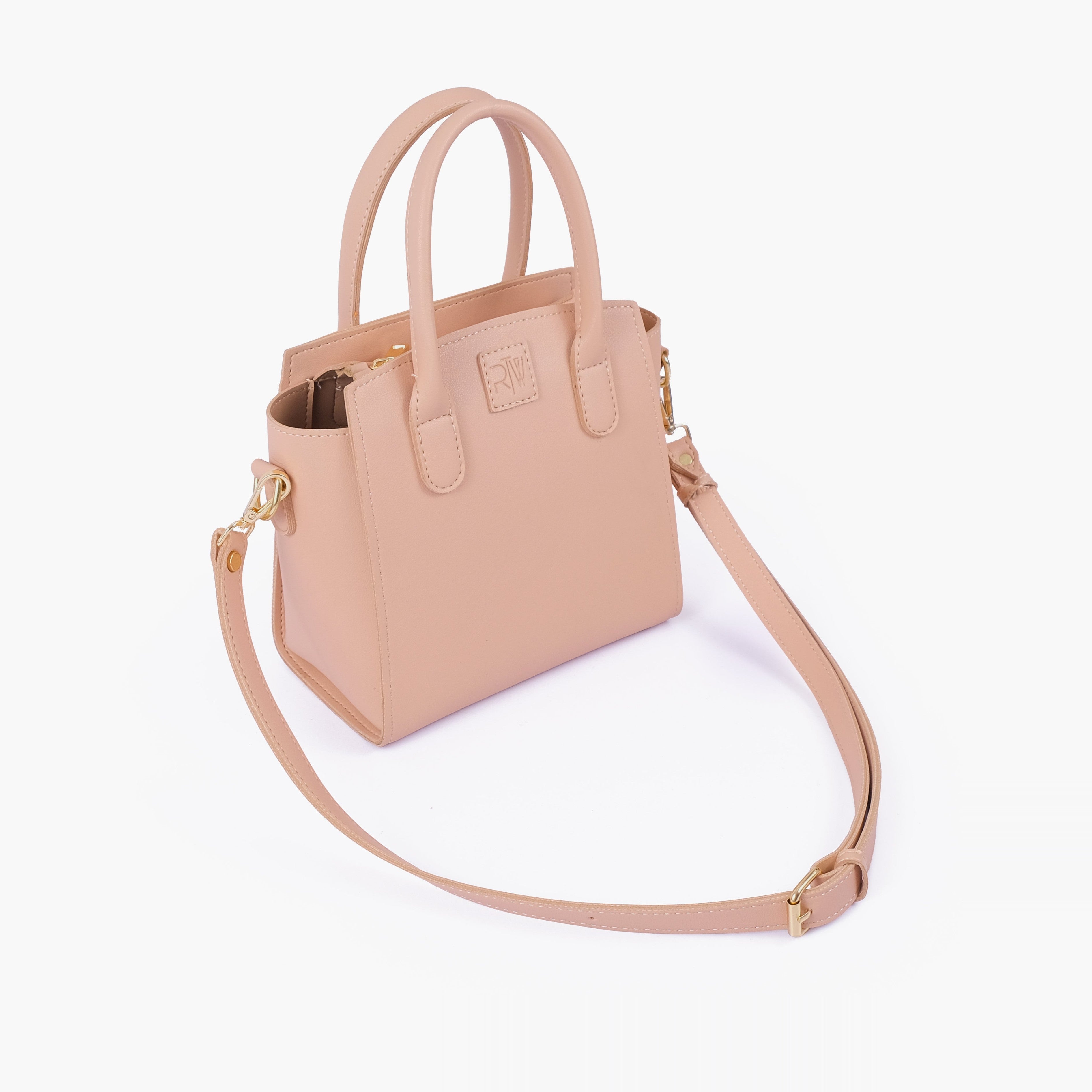 Peach top-handle mini handbag