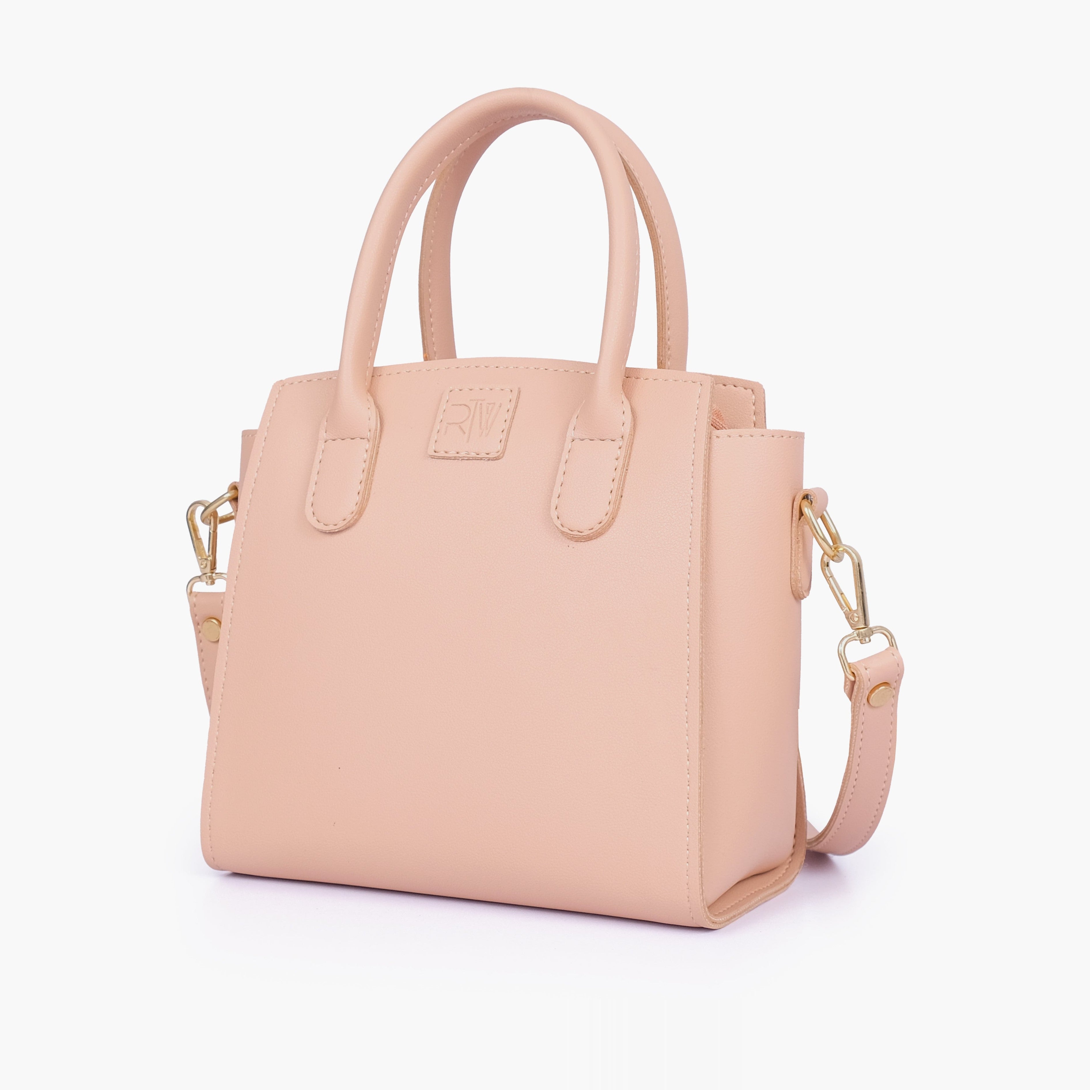 Peach top-handle mini handbag