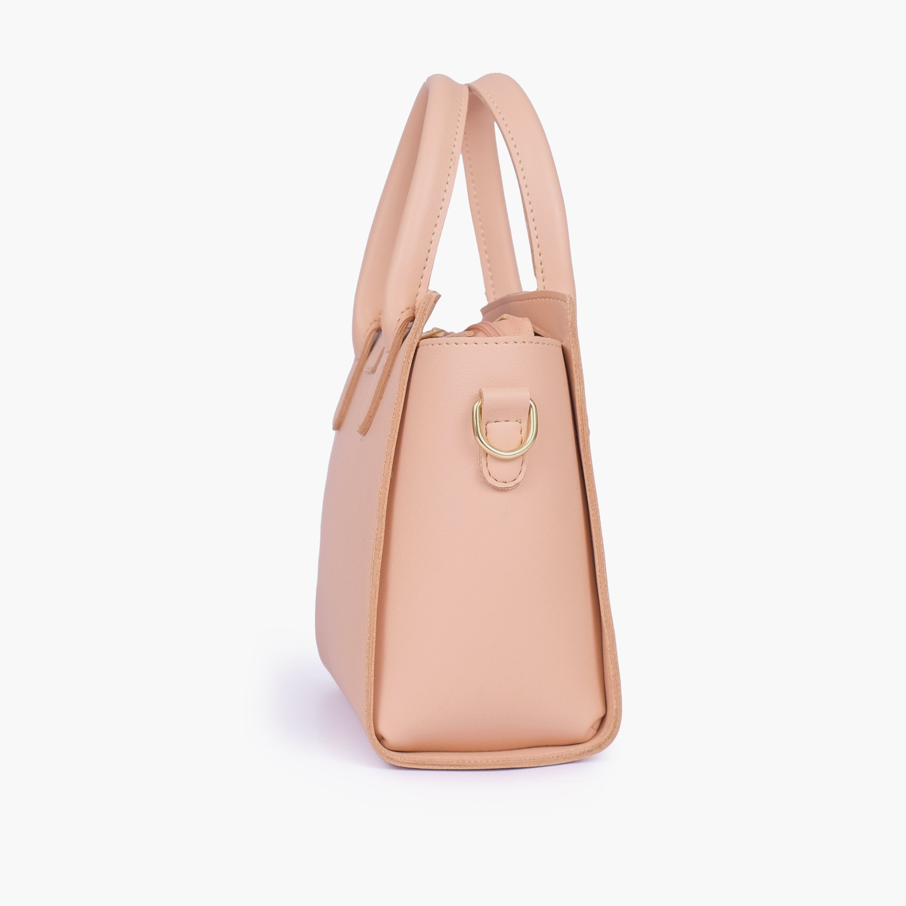 Peach top-handle mini handbag