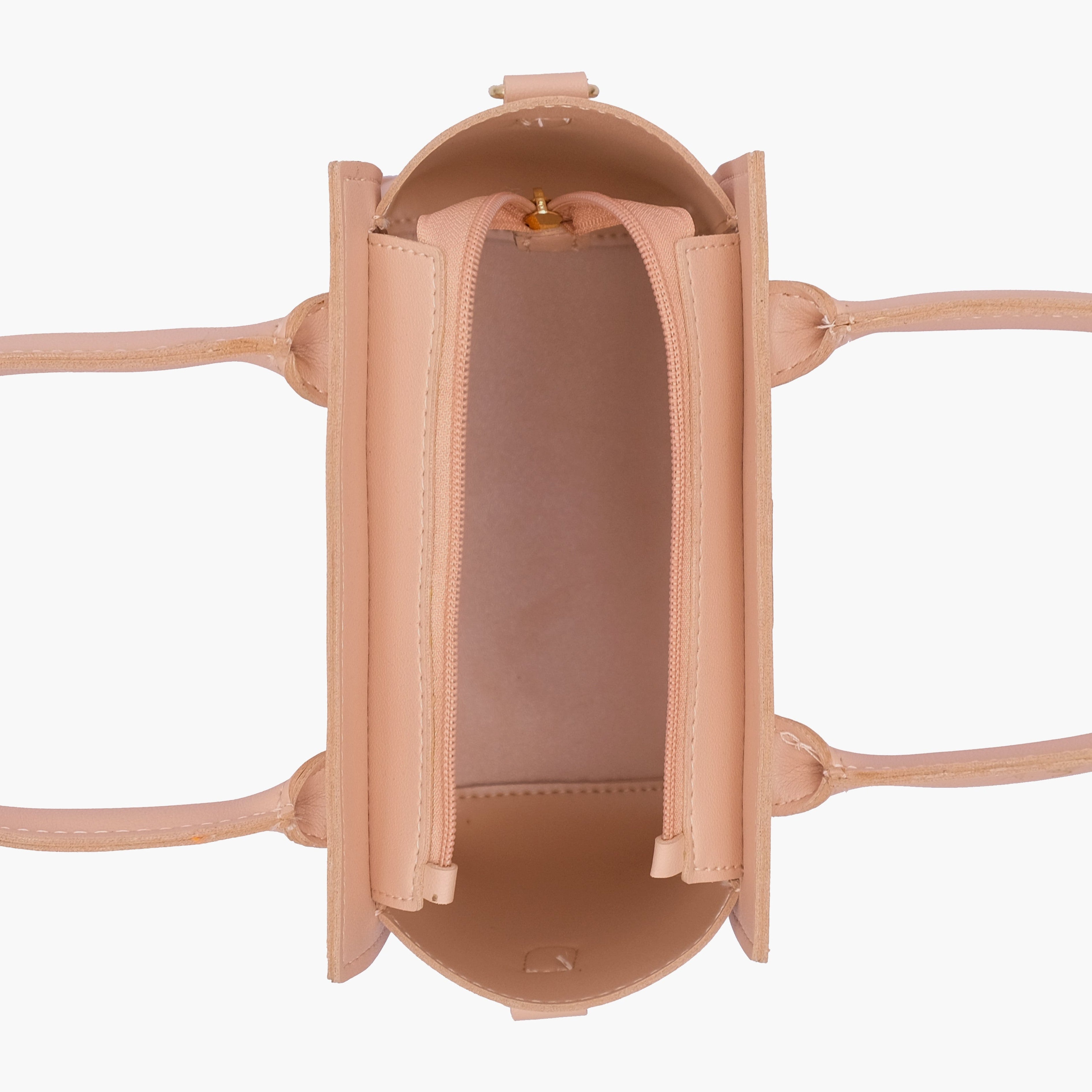 Peach top-handle mini handbag