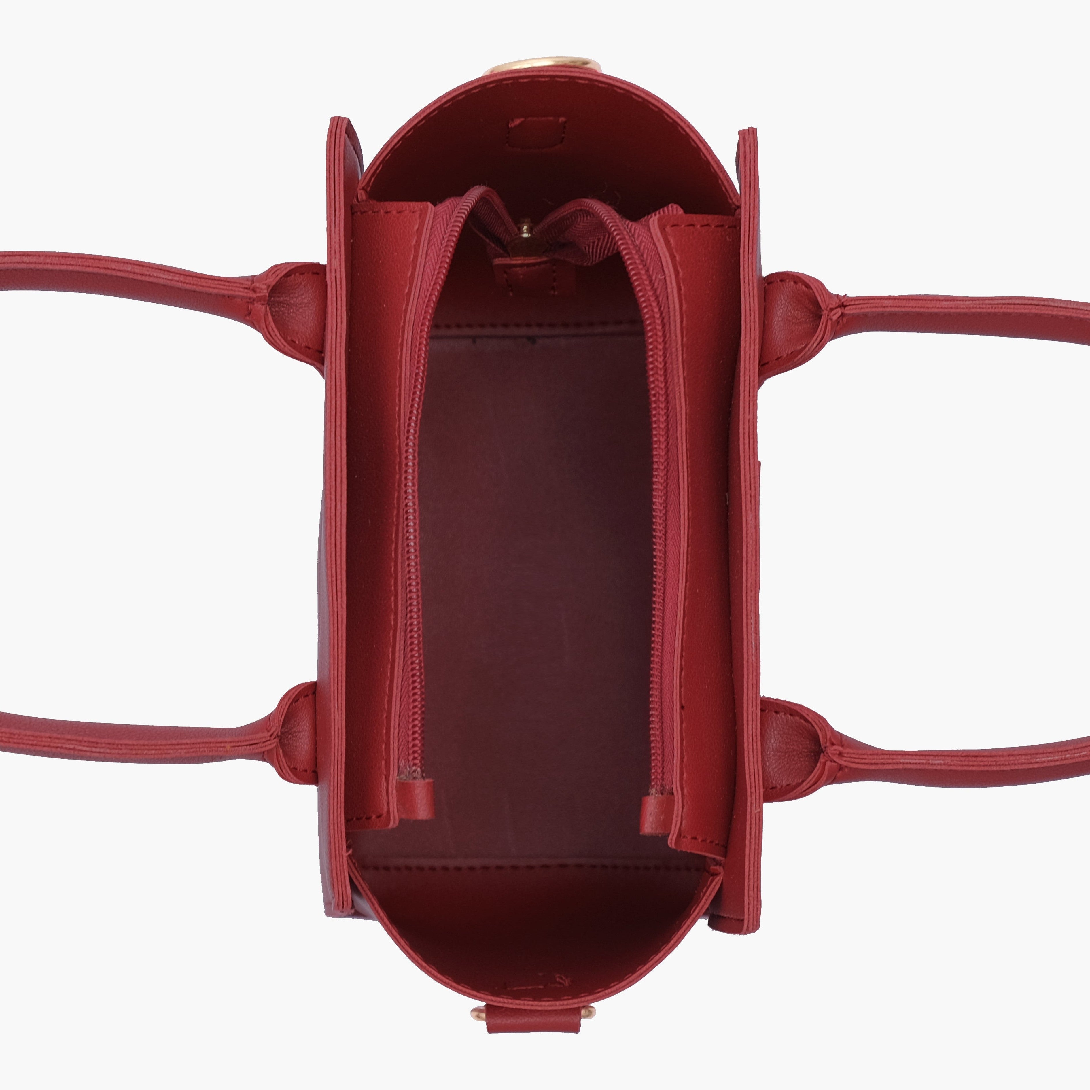 Maroon top-handle mini handbag