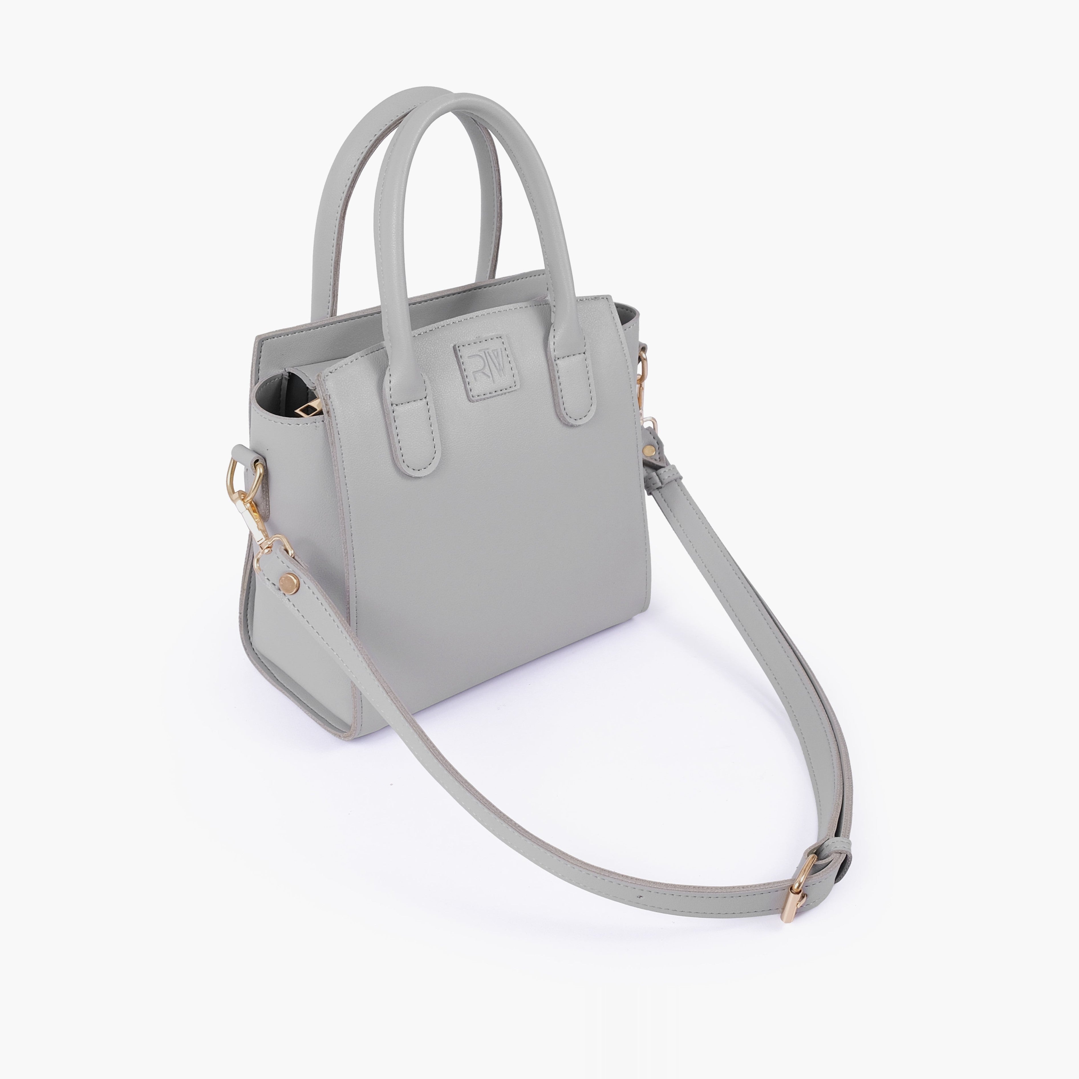 Grey top-handle mini handbag
