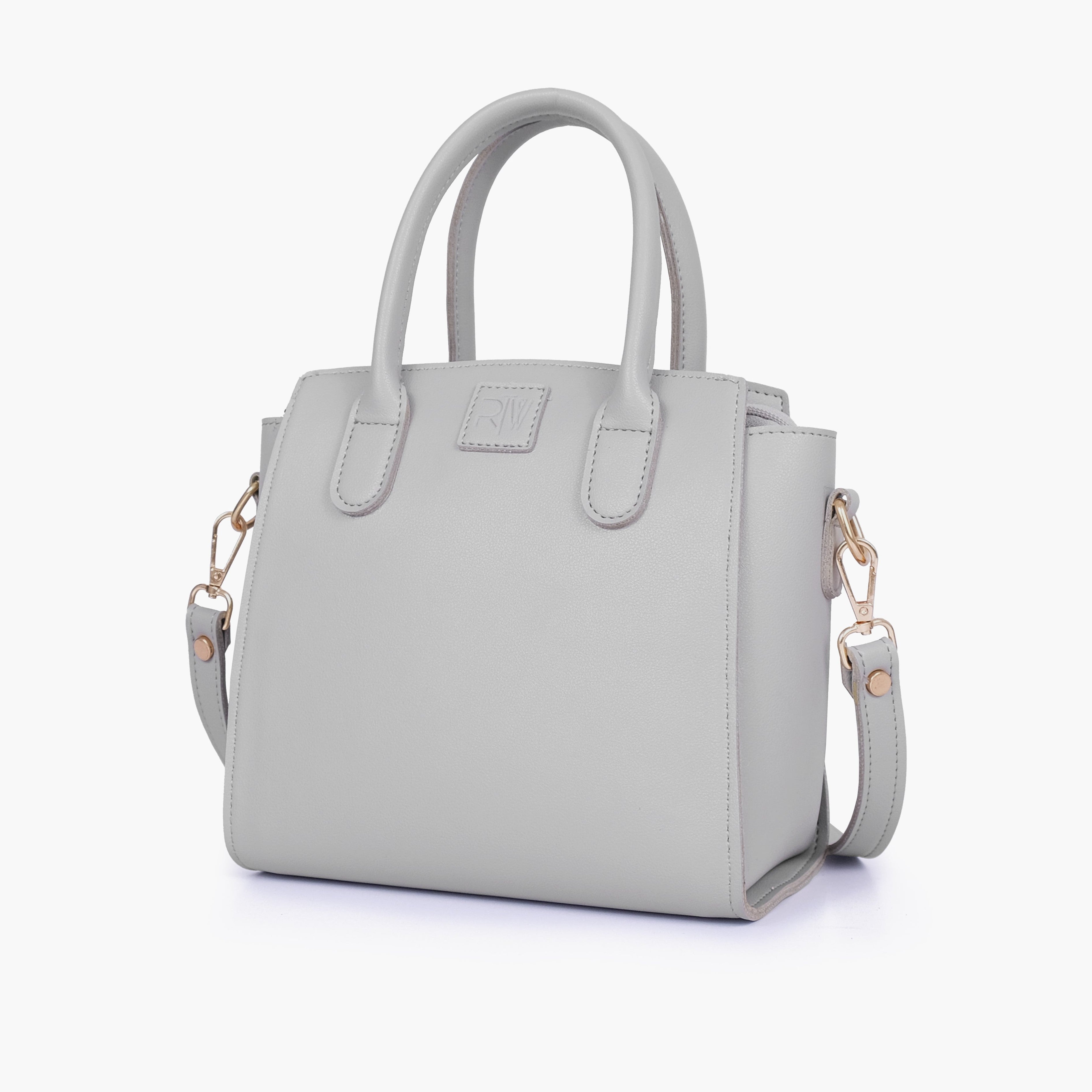 Grey top-handle mini handbag