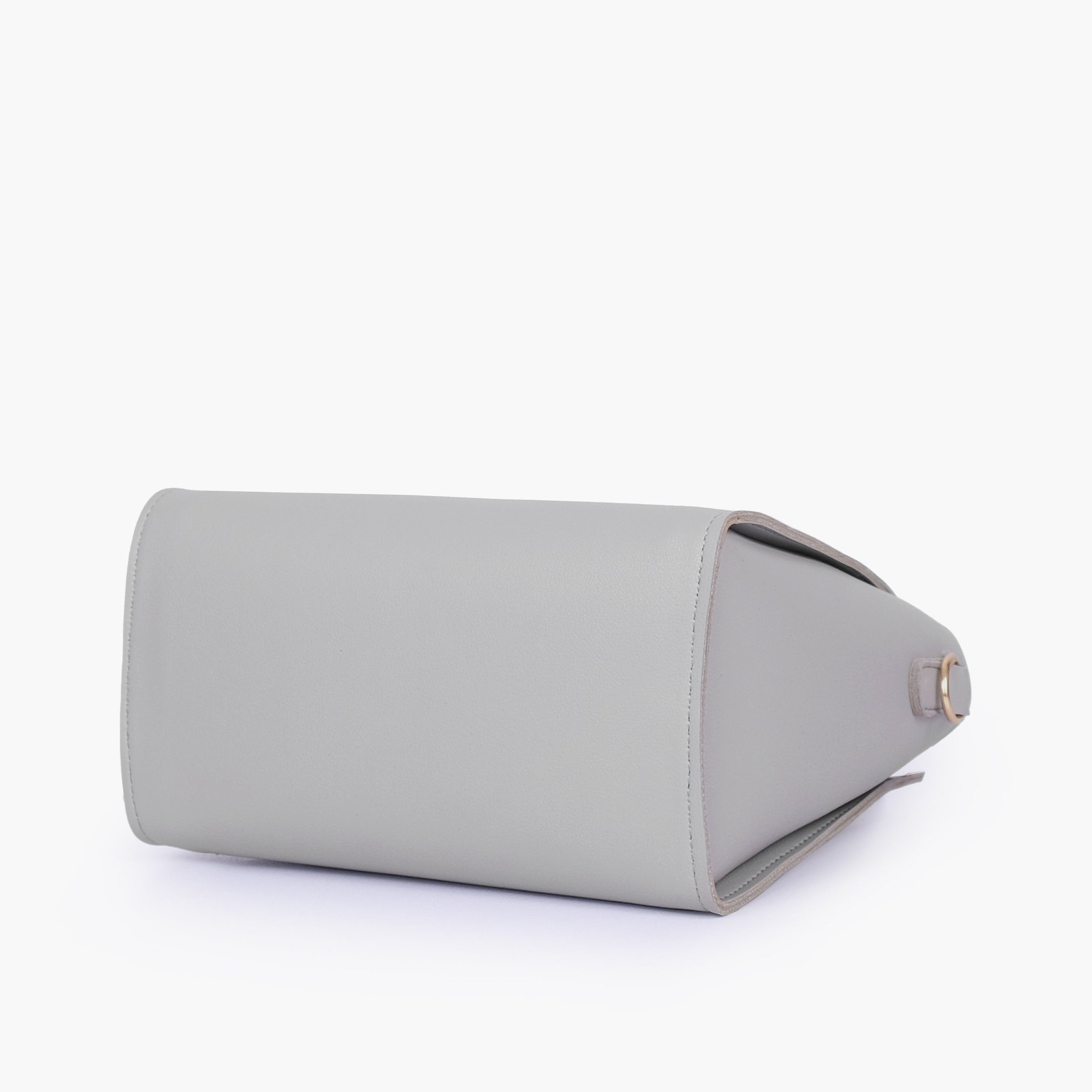 Grey top-handle mini handbag