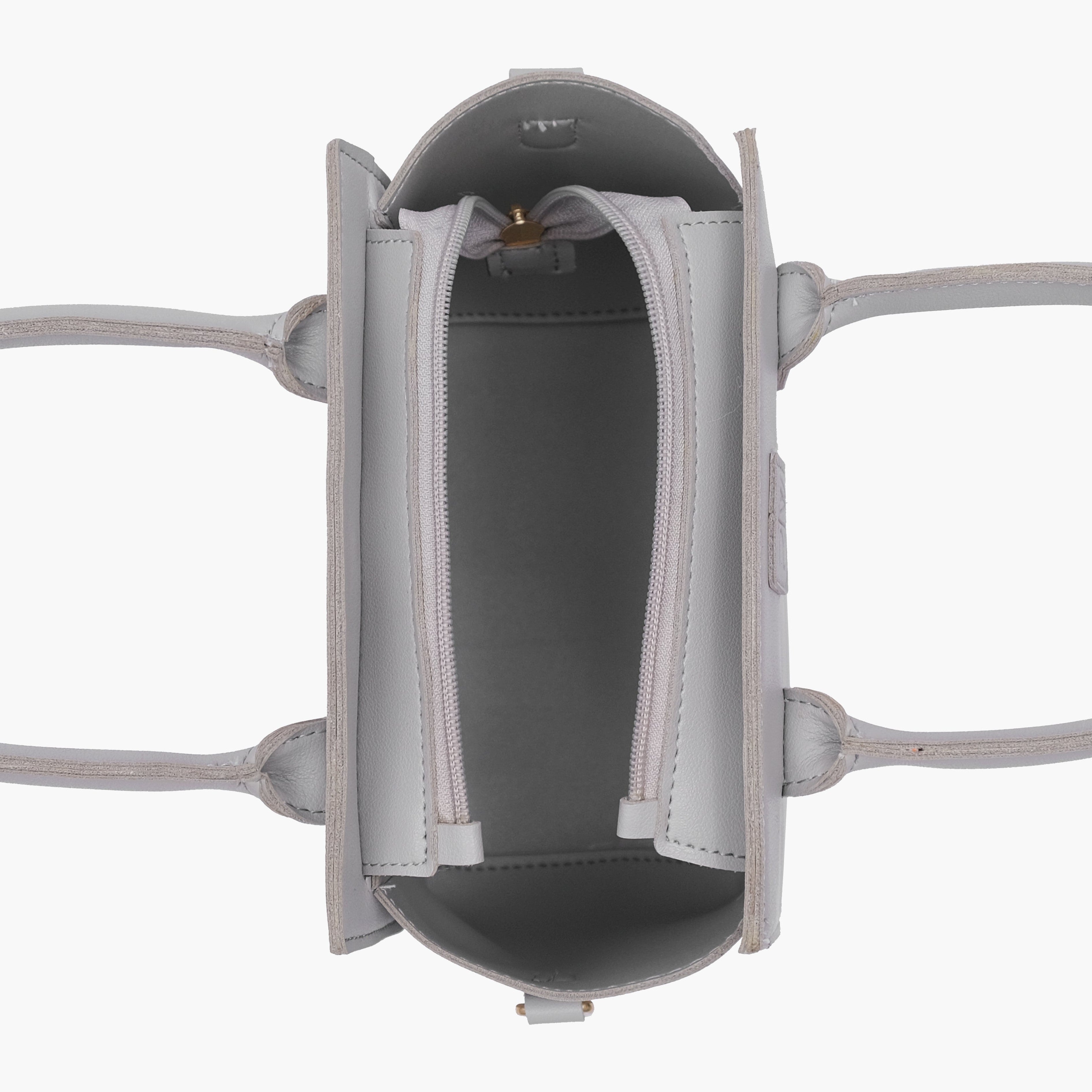 Grey top-handle mini handbag