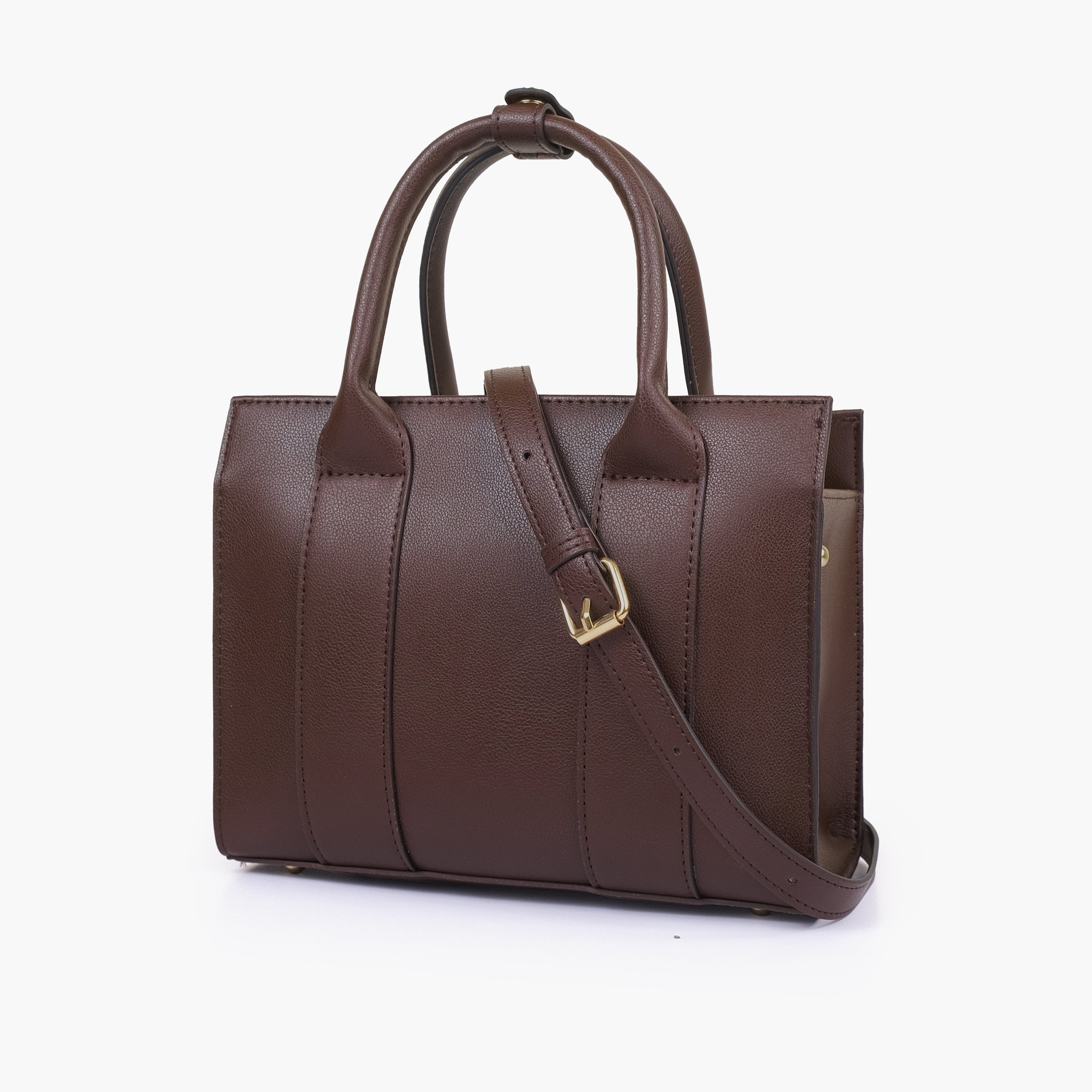 The dark brown mini tote bag